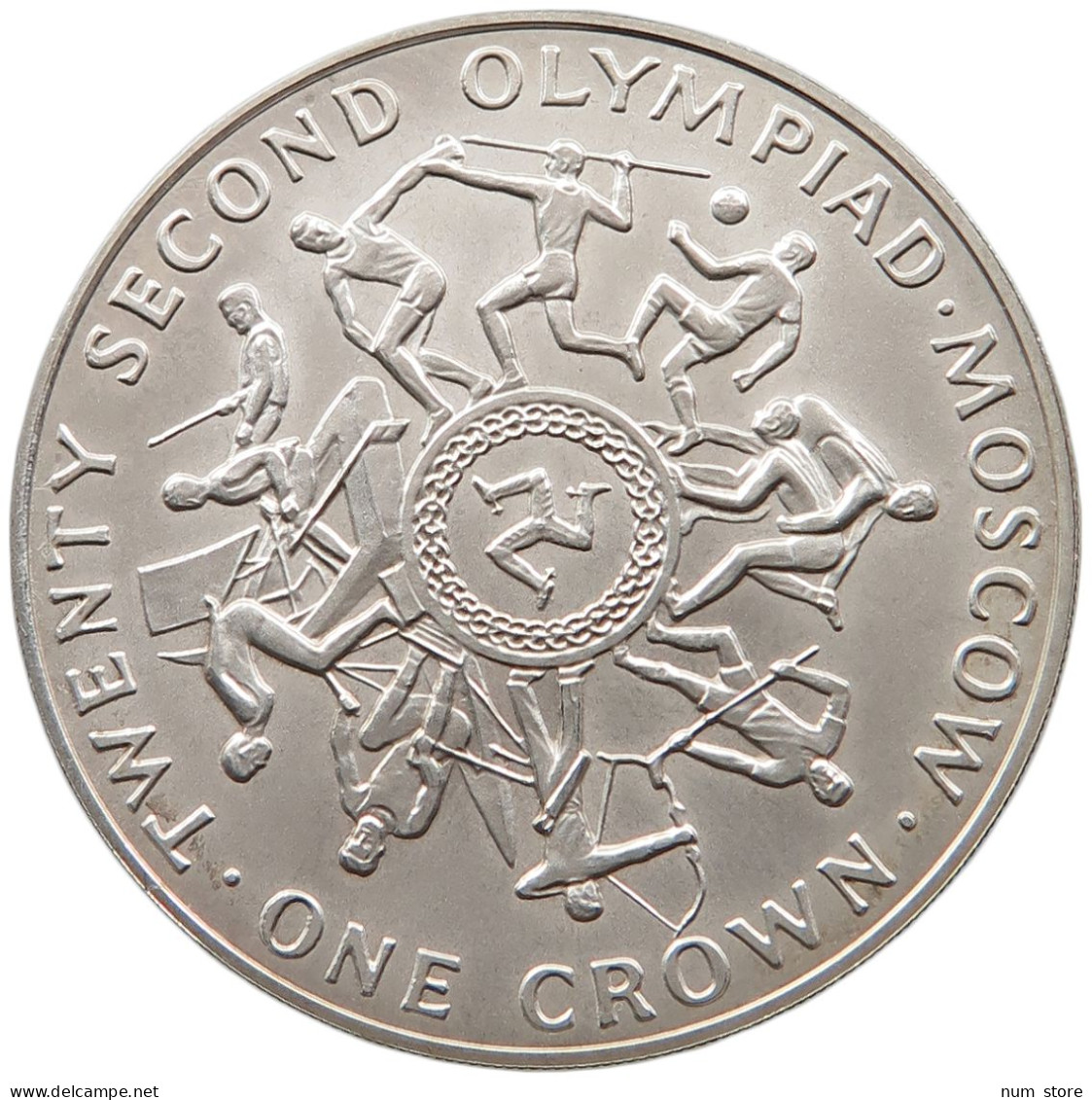 ISLE OF MAN CROWN 1980 SILVER #t031 0019 - Isle Of Man