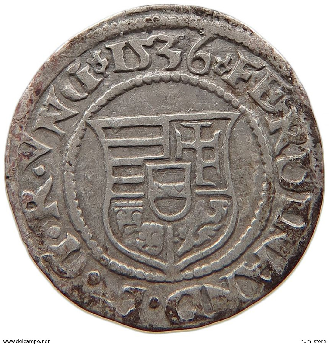 HUNGARY RDR DENAR 1536 KB Ferdinand I., 1526-1564 #t031 0125 - Hongarije