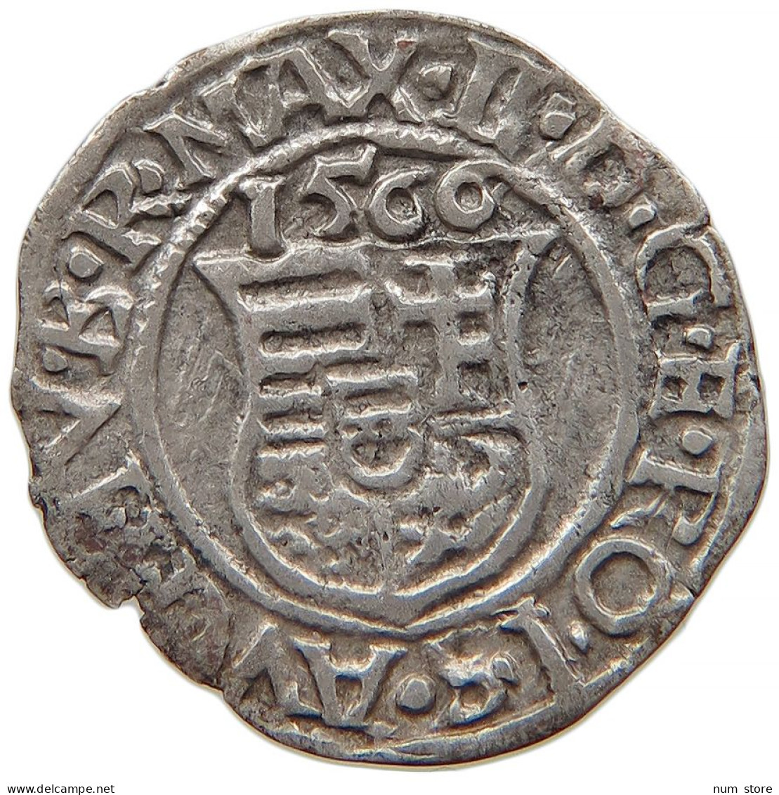 HUNGARY RDR DENAR 1566 KB Maximilian II. 1564-1576 #t031 0121 - Hongrie