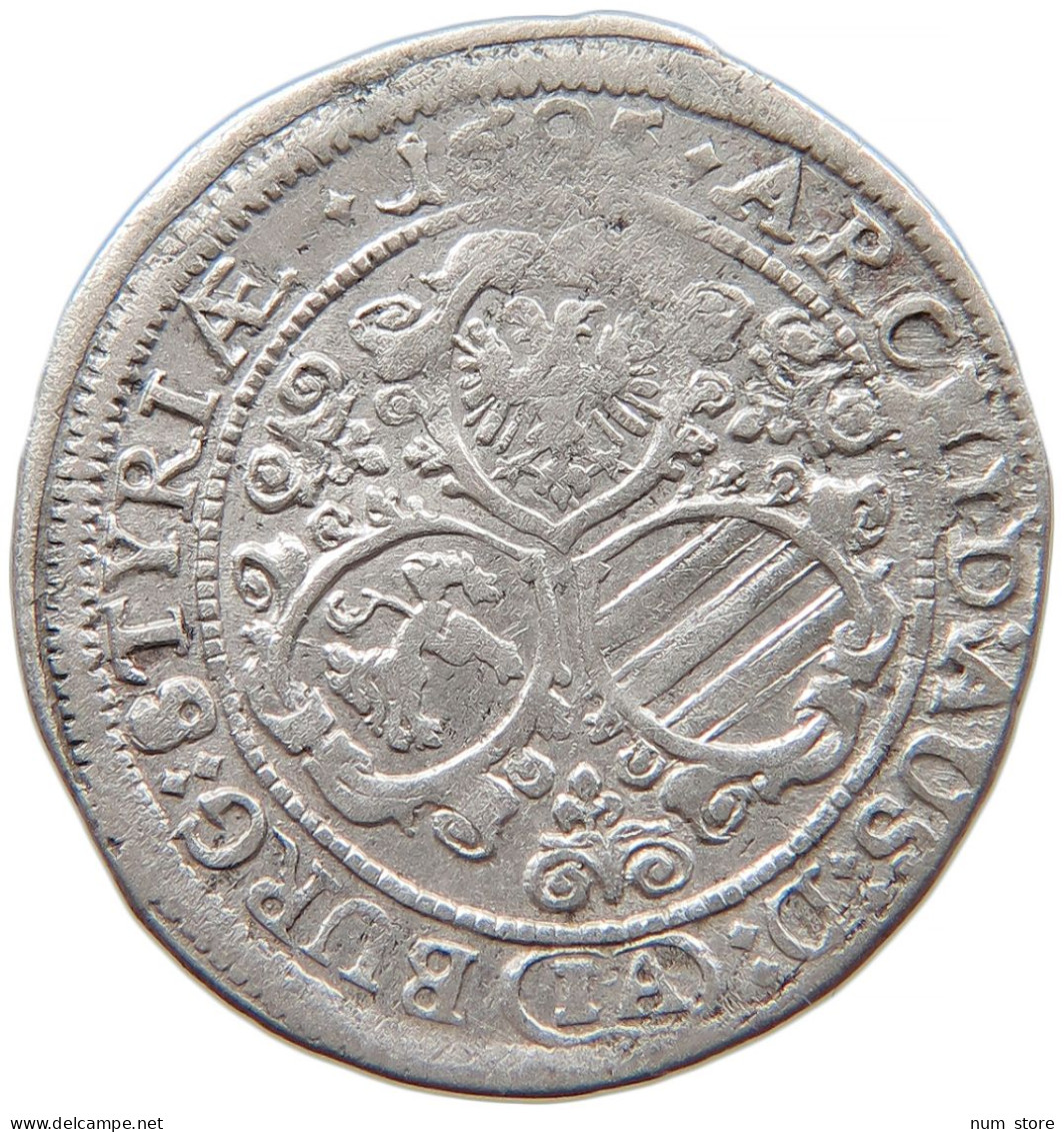 HAUS HABSBURG 3 KREUZER 1695 GRAZ LEOPOLD I. (1657-1705) #t031 0083 - Autriche