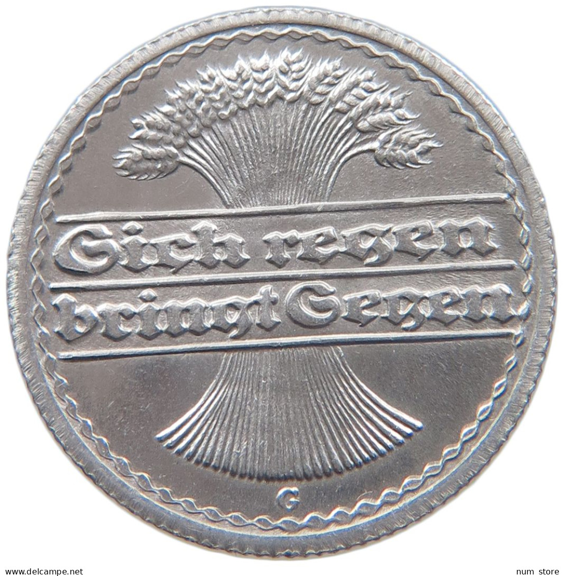 GERMANY WEIMAR 50 PFENNIG 1921 G #t030 0291 - 50 Renten- & 50 Reichspfennig