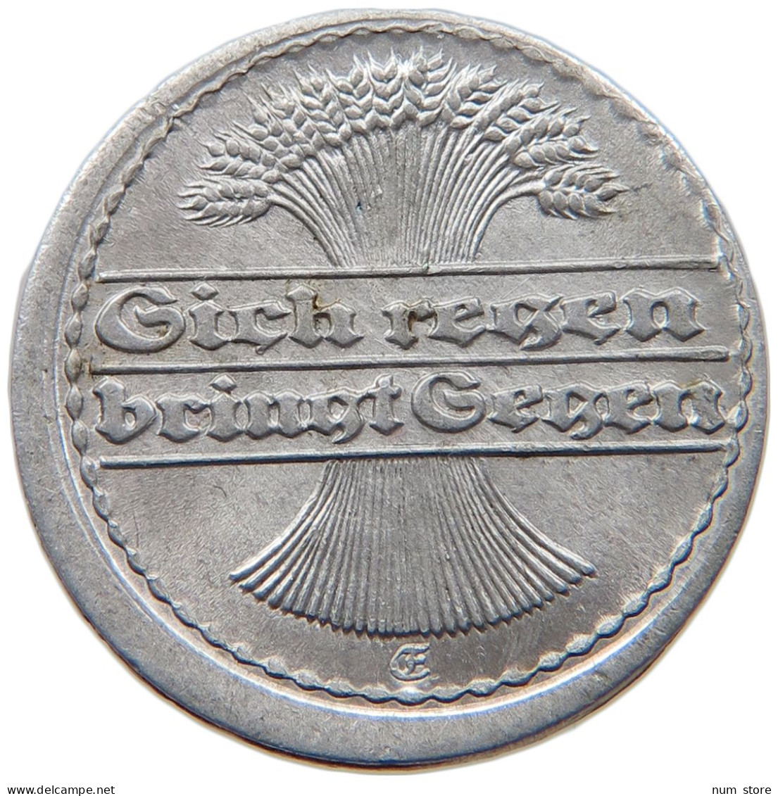 GERMANY WEIMAR 50 PFENNIG 1920 E OFF-CENTER #t030 0449 - 50 Rentenpfennig & 50 Reichspfennig