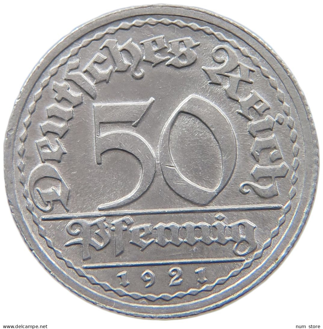 GERMANY WEIMAR 50 PFENNIG 1921 J #t030 0287 - 50 Rentenpfennig & 50 Reichspfennig