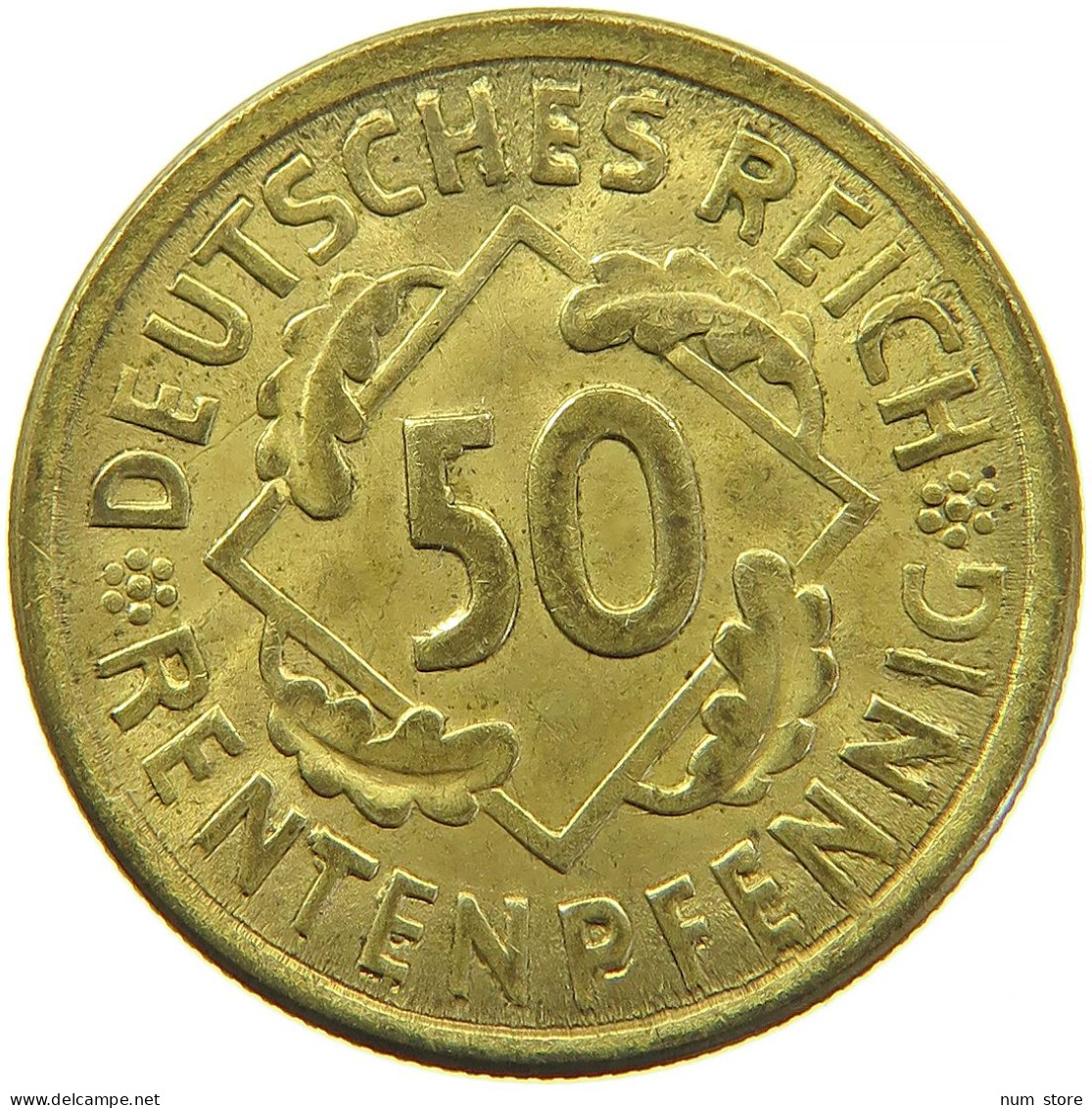 GERMANY WEIMAR 50 RENTENPFENNIG 1924 A #t030 0359 - 50 Renten- & 50 Reichspfennig