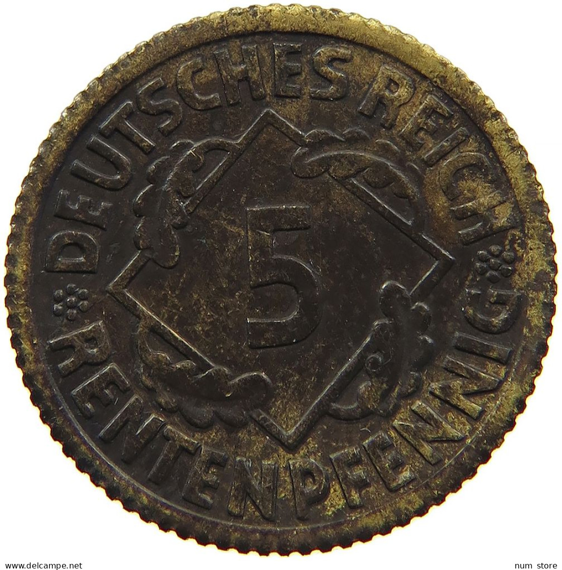 GERMANY WEIMAR 5 RENTENPFENNIG 1923 F #t030 0497 - 5 Renten- & 5 Reichspfennig