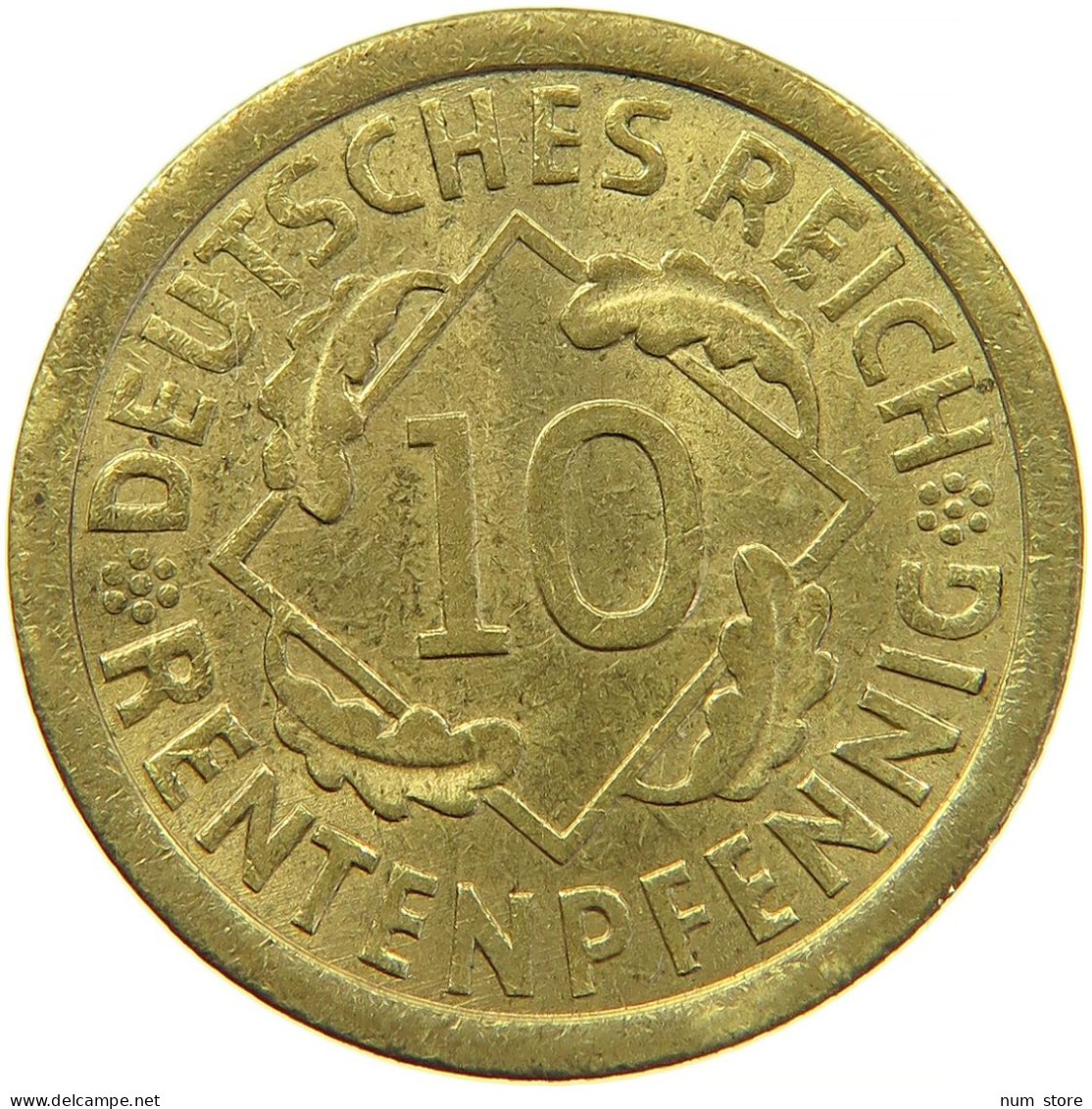 GERMANY WEIMAR 10 RENTENPFENNIG 1924 A #t030 0361 - 10 Rentenpfennig & 10 Reichspfennig