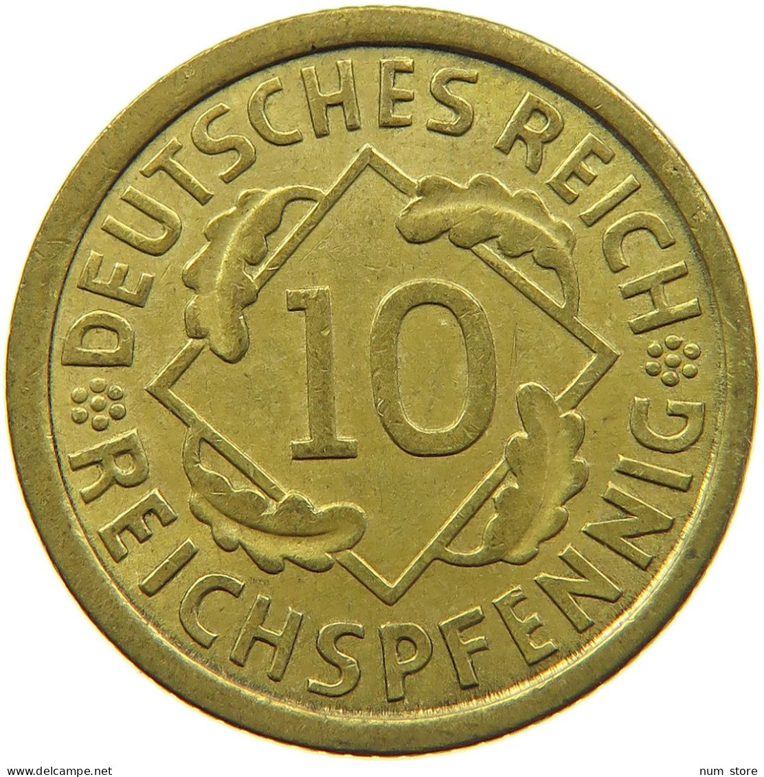 GERMANY WEIMAR 10 REICHSPFENNIG 1929 A #t030 0493 - 10 Renten- & 10 Reichspfennig