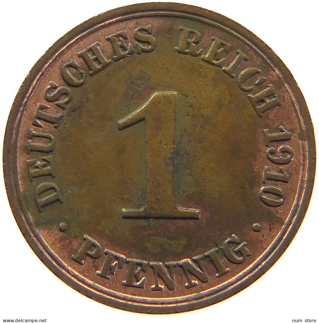 GERMANY EMPIRE PFENNIG 1910 A #t030 0335 - 1 Pfennig