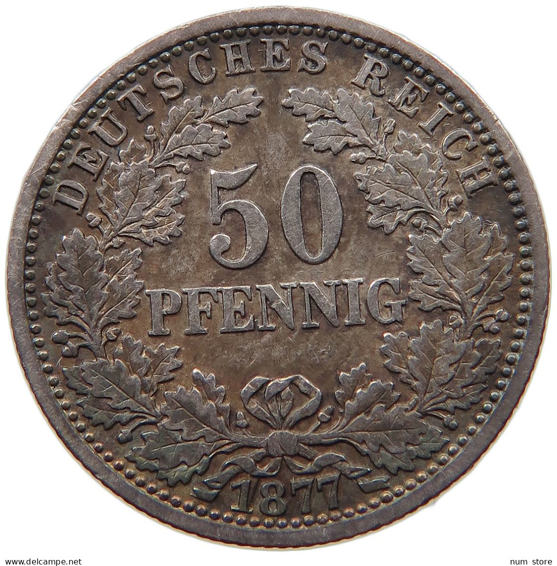 GERMANY EMPIRE 50 PFENNIG 1877 C #t030 0317 - 50 Pfennig