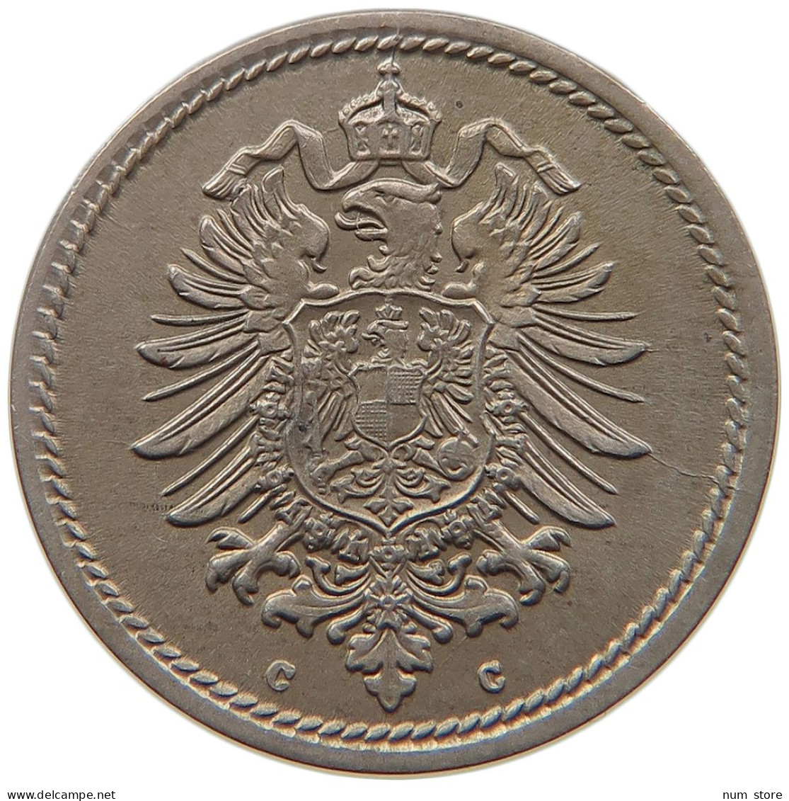 GERMANY EMPIRE 5 PFENNIG 1875 C #t030 0283 - 5 Pfennig