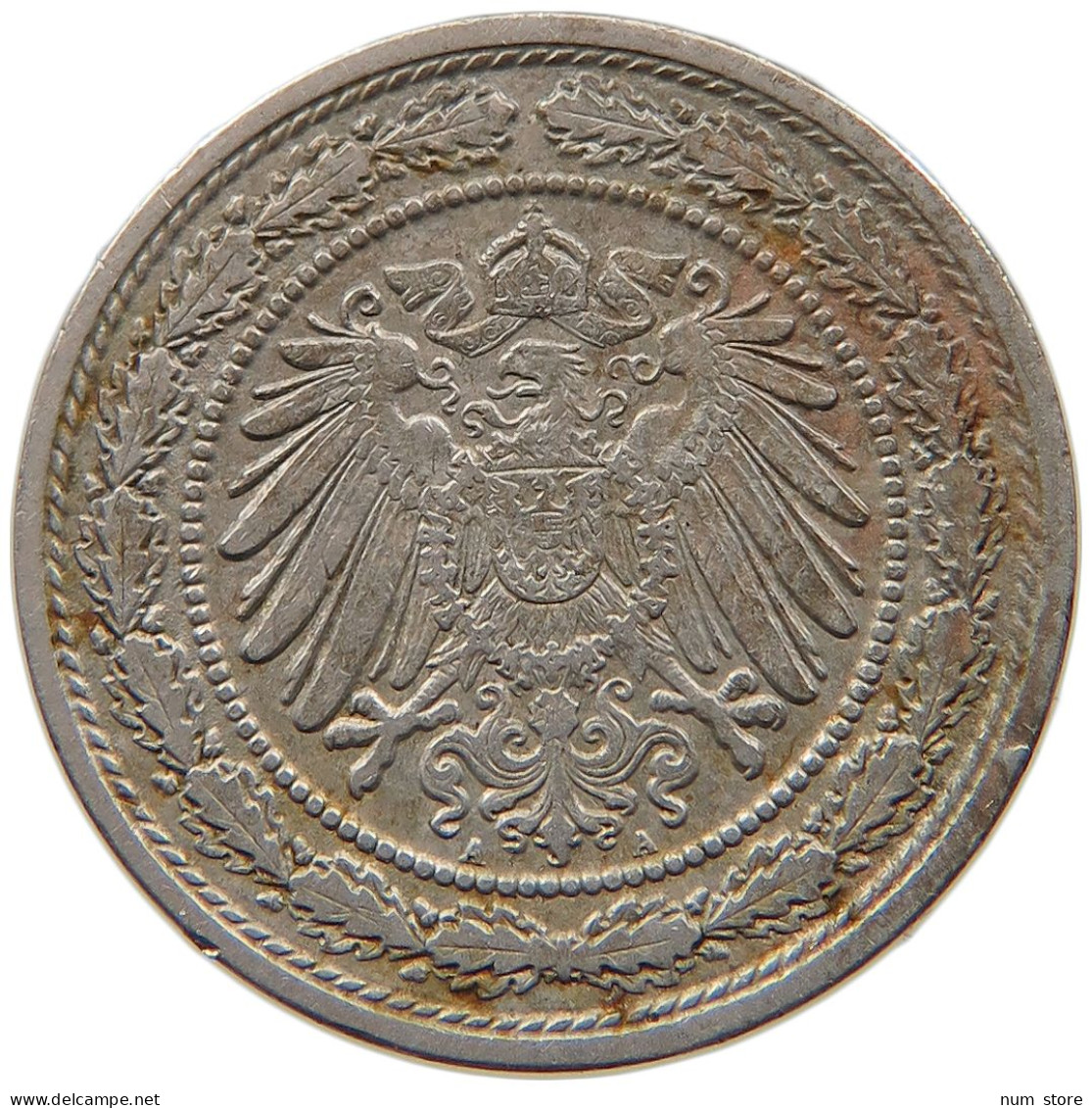 GERMANY EMPIRE 20 PFENNIG 1892 A #t030 0257 - 20 Pfennig