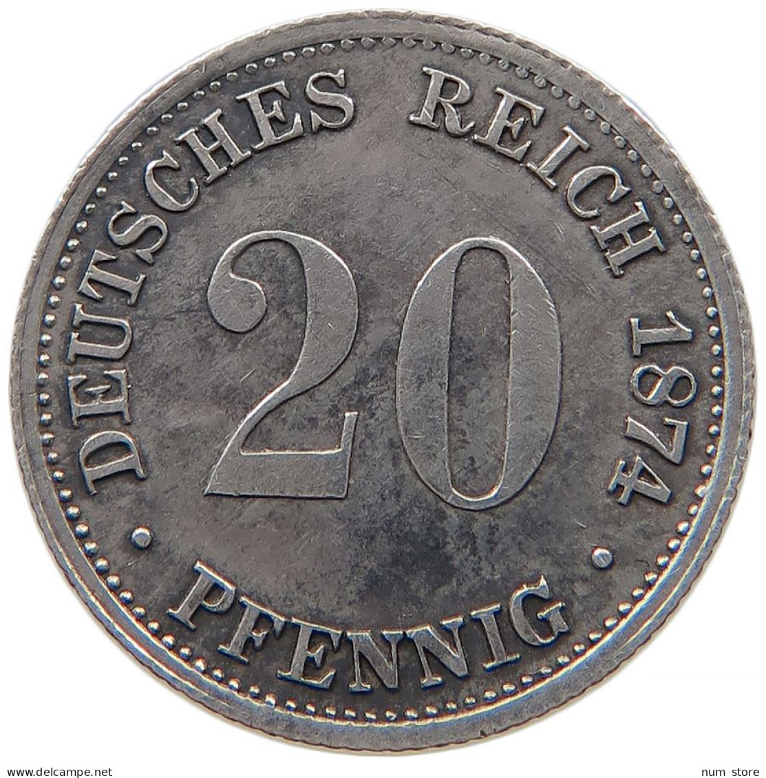GERMANY EMPIRE 20 PFENNIG 1874 B #t030 0409 - 20 Pfennig