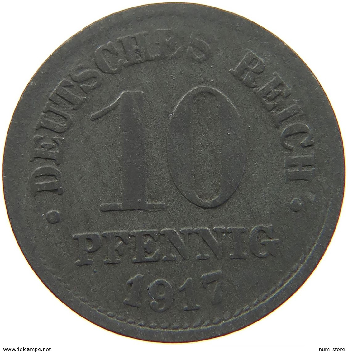 GERMANY EMPIRE 10 PFENNIG 1917 ZINK #t030 0329 - 10 Pfennig