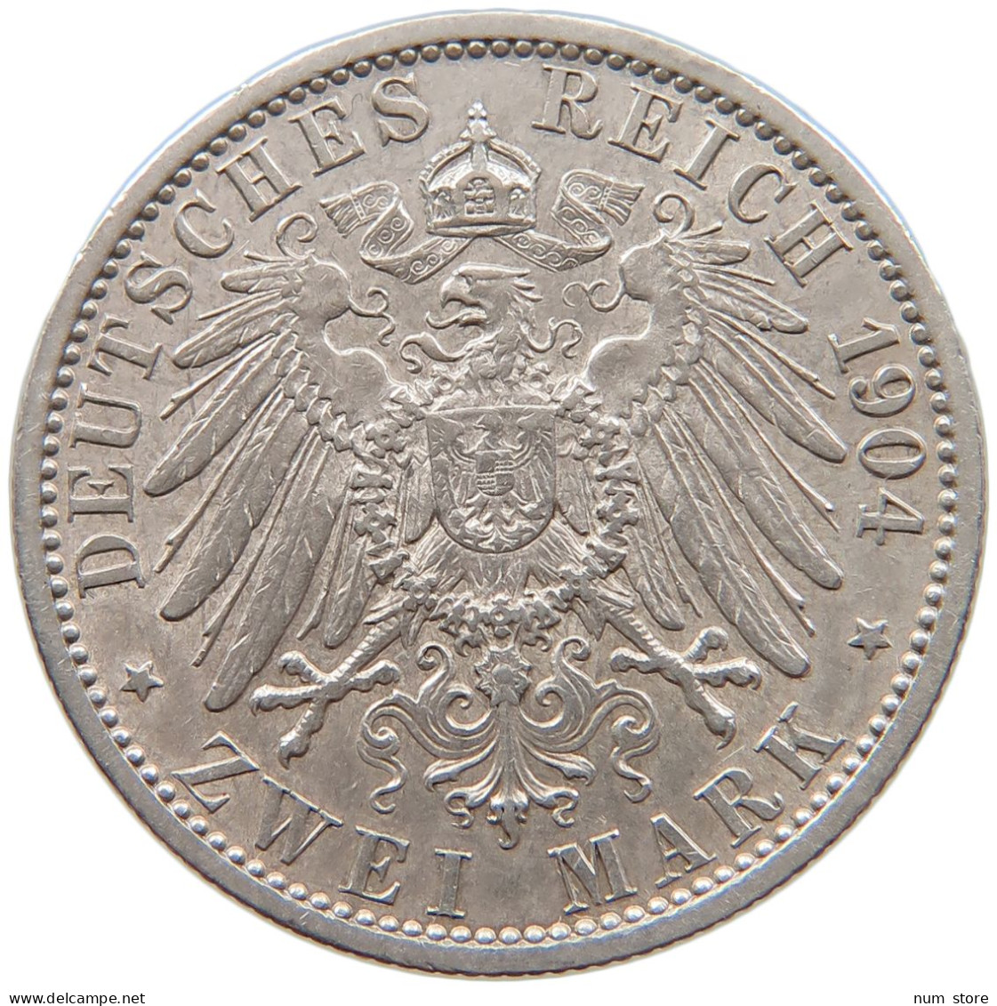 GERMANY EMPIRE 2 MARK 1904 MECKLENBURG SCHWERIN #t028 0549 - 2, 3 & 5 Mark Zilver