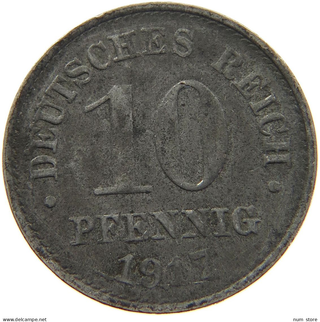 GERMANY EMPIRE 10 PFENNIG 1917 A EISEN #t030 0331 - 10 Pfennig