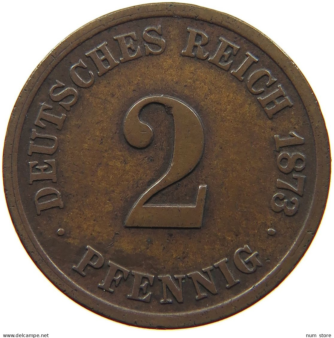 GERMANY EMPIRE 2 PFENNIG 1873 F #t030 0461 - 2 Pfennig