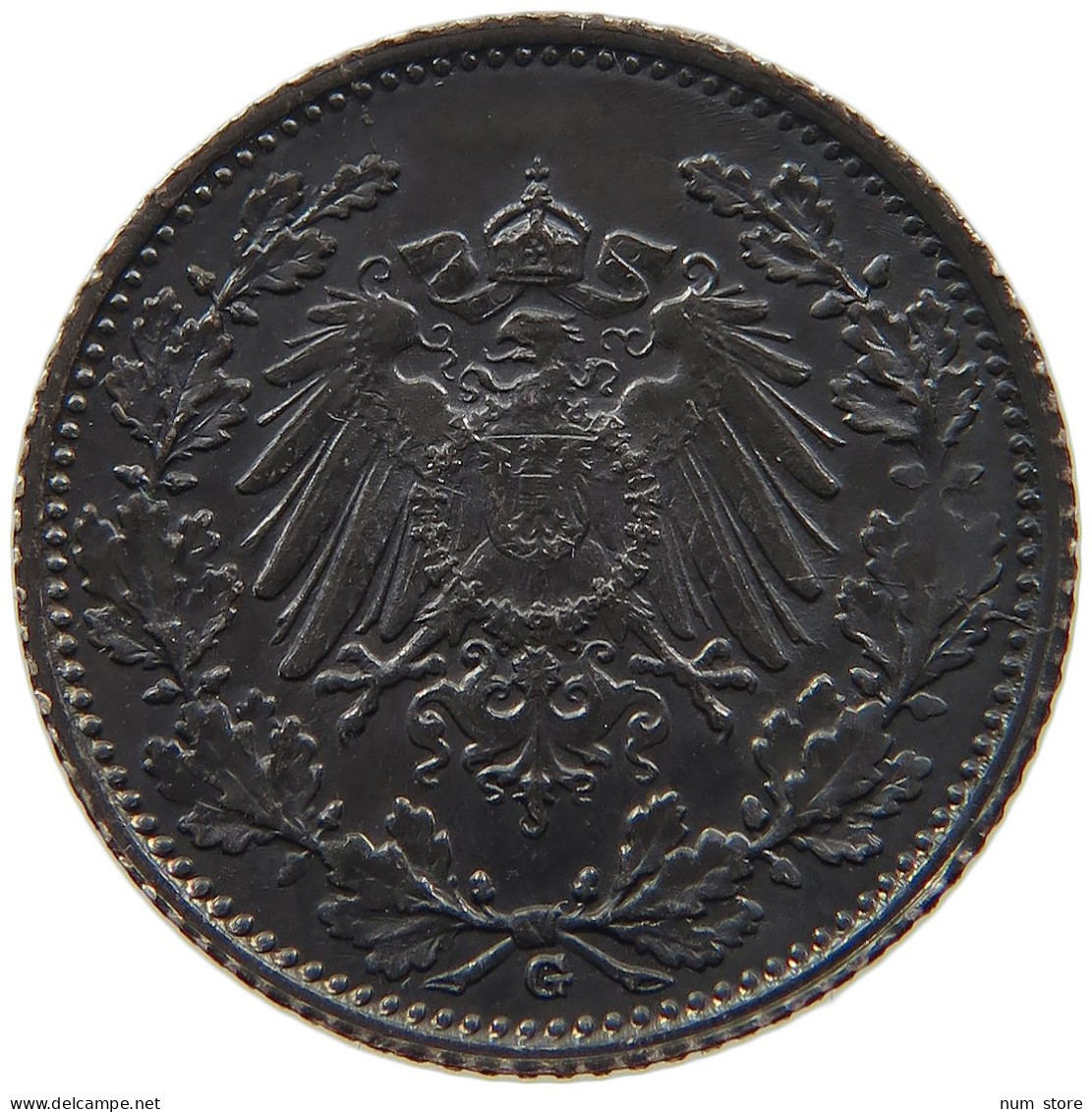 GERMANY EMPIRE 1/2 MARK 1918 G TOP #t030 0305 - 1/2 Mark