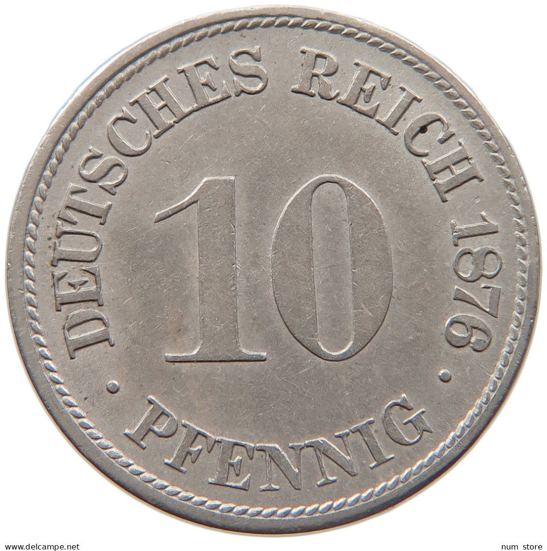 GERMANY EMPIRE 10 PFENNIG 1876 F #t030 0265 - 10 Pfennig