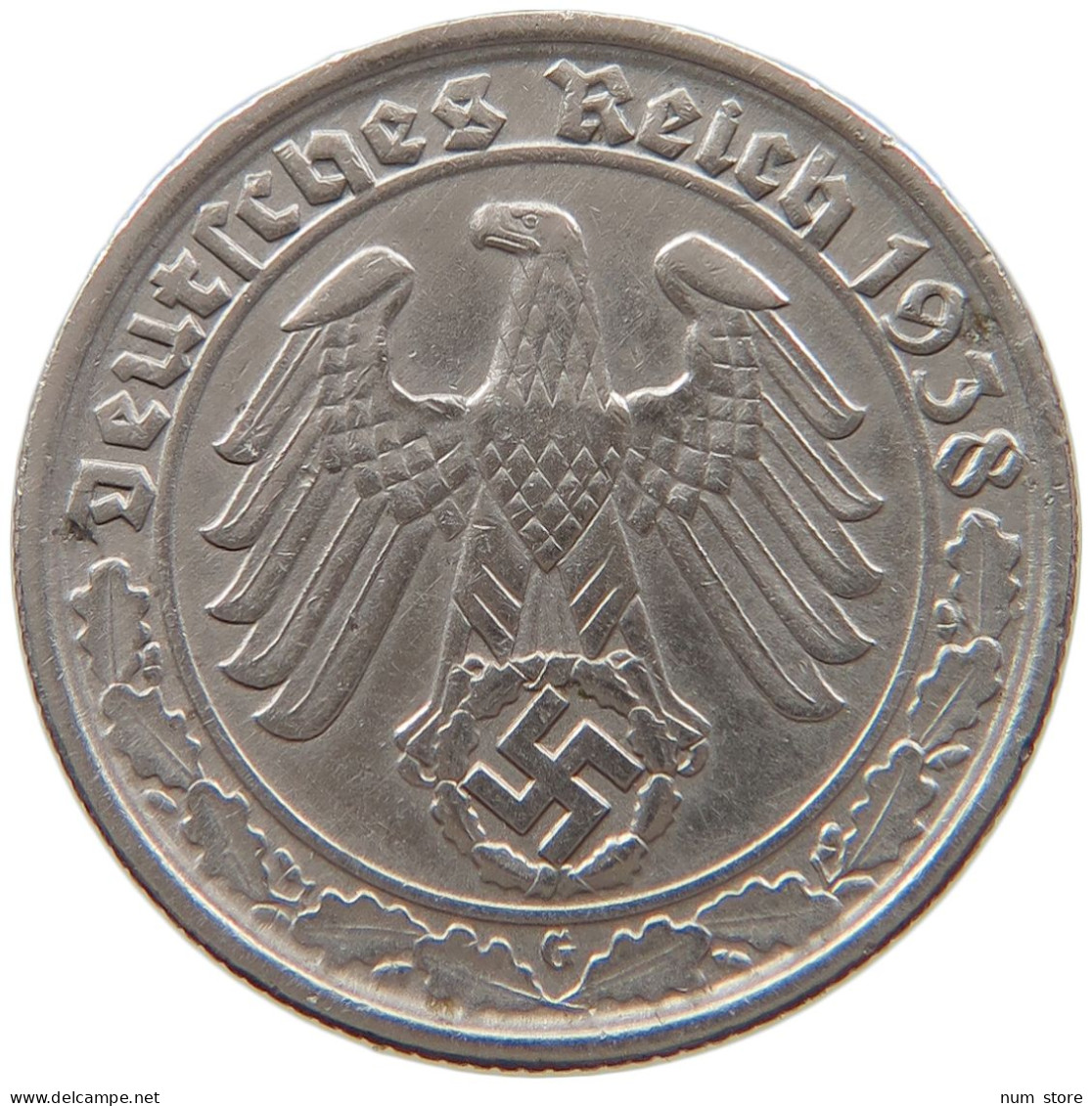 GERMANY 50 REICHSPFENNIG 1938 G #t030 0439 - 50 Reichspfennig