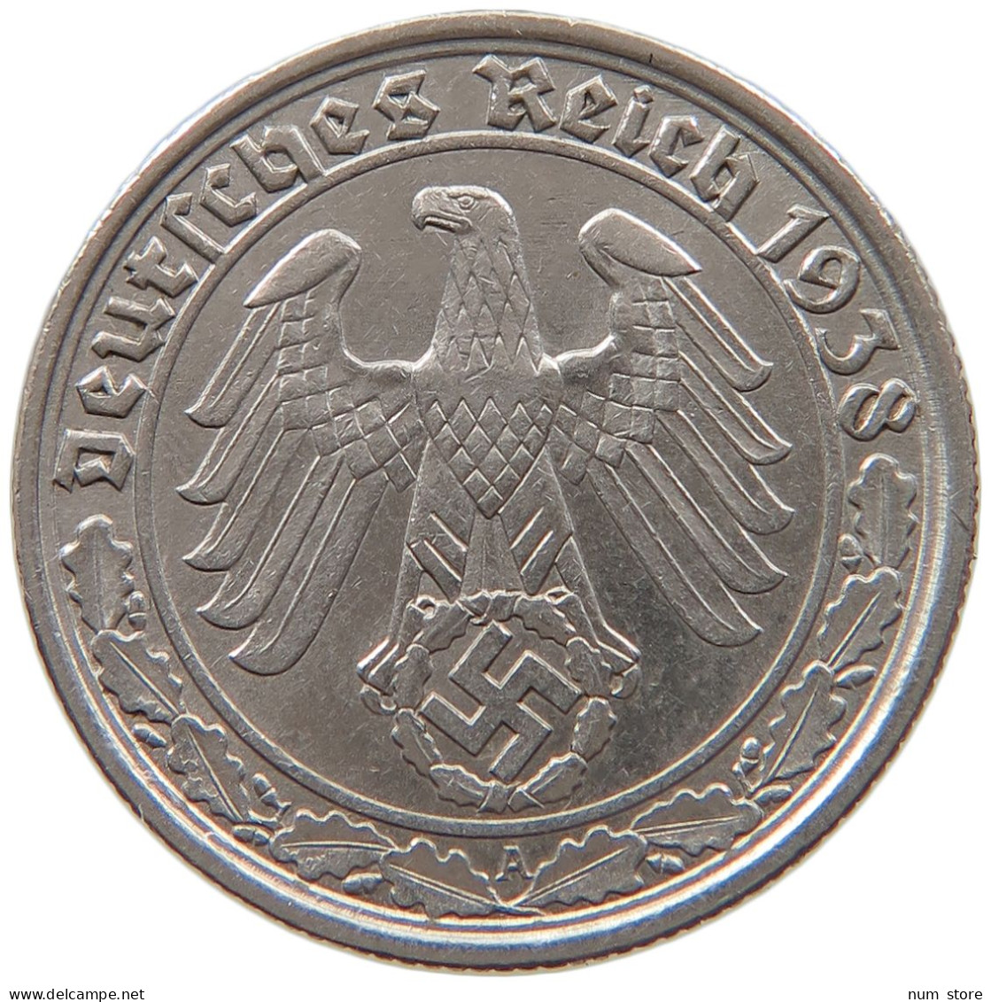 GERMANY 50 REICHSPFENNIG 1938 A #t030 0429 - 50 Reichspfennig