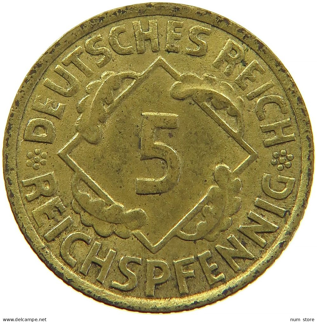 GERMANY 5 REICHSPFENNIG 1936 A #t030 0373 - 5 Reichspfennig