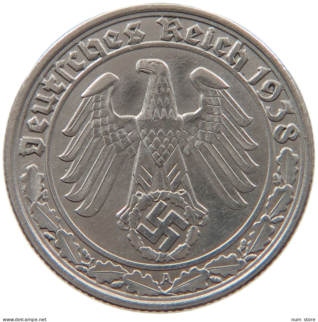 GERMANY 50 REICHSPFENNIG 1938 A #t030 0273 - 50 Reichspfennig