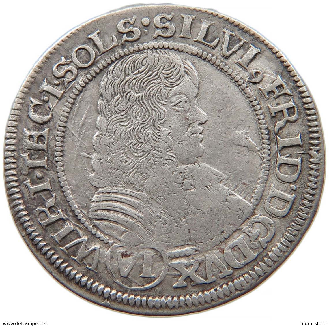 GERMAN STATES 6 KREUZER 1674 WÜRTTEMBERG ÖLS Sylvius Friedrich 1664-1697 #t030 0629 - Piccole Monete & Altre Suddivisioni