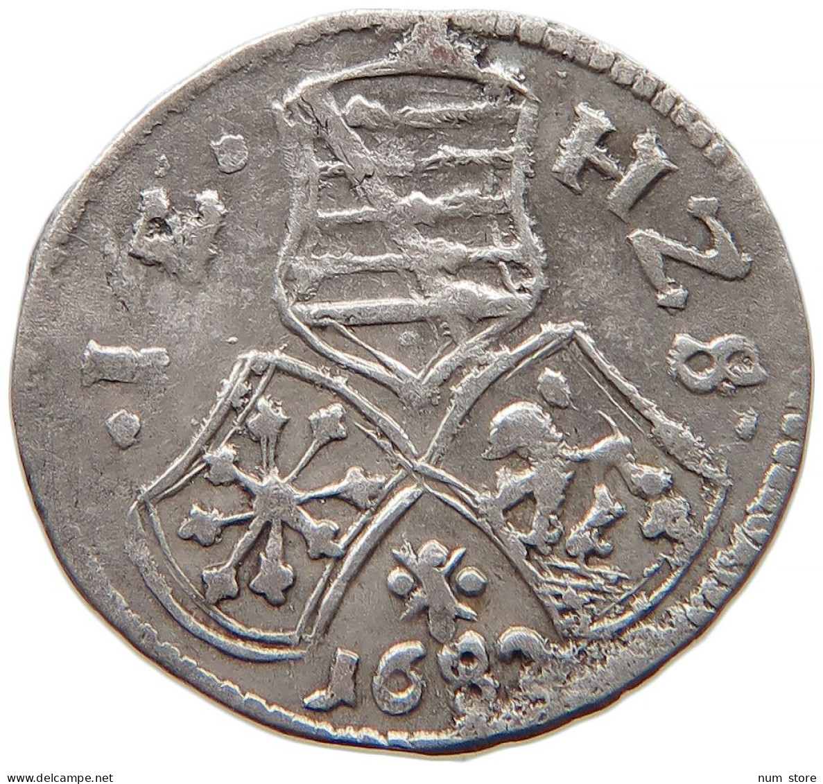 GERMAN STATES 3 PFENNIG 1682 SACHSEN NEU WEIMAR Johann Ernst 1662-1683 #t031 0107 - Petites Monnaies & Autres Subdivisions