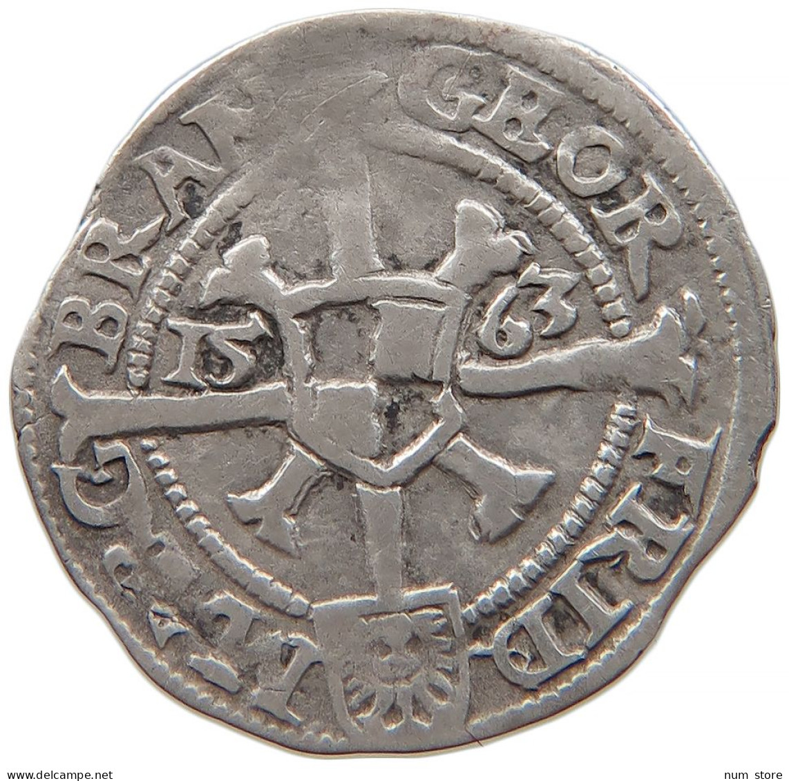 GERMAN STATES 1 KREUZER 1563 GEORG FRIEDRICH (1543-1603) Jägerndorf #t031 0109 - Kleine Munten & Andere Onderverdelingen