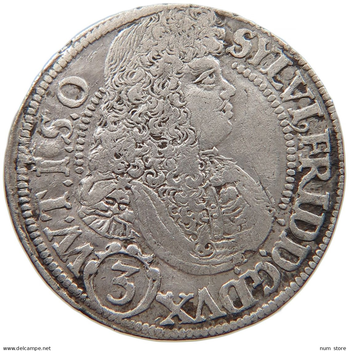 GERMAN STATES 3 KREUZER 1676 Sylvius Friedrich 1673 -1697 WÜRTTEMBERG ÖLS #t030 0635 - Small Coins & Other Subdivisions