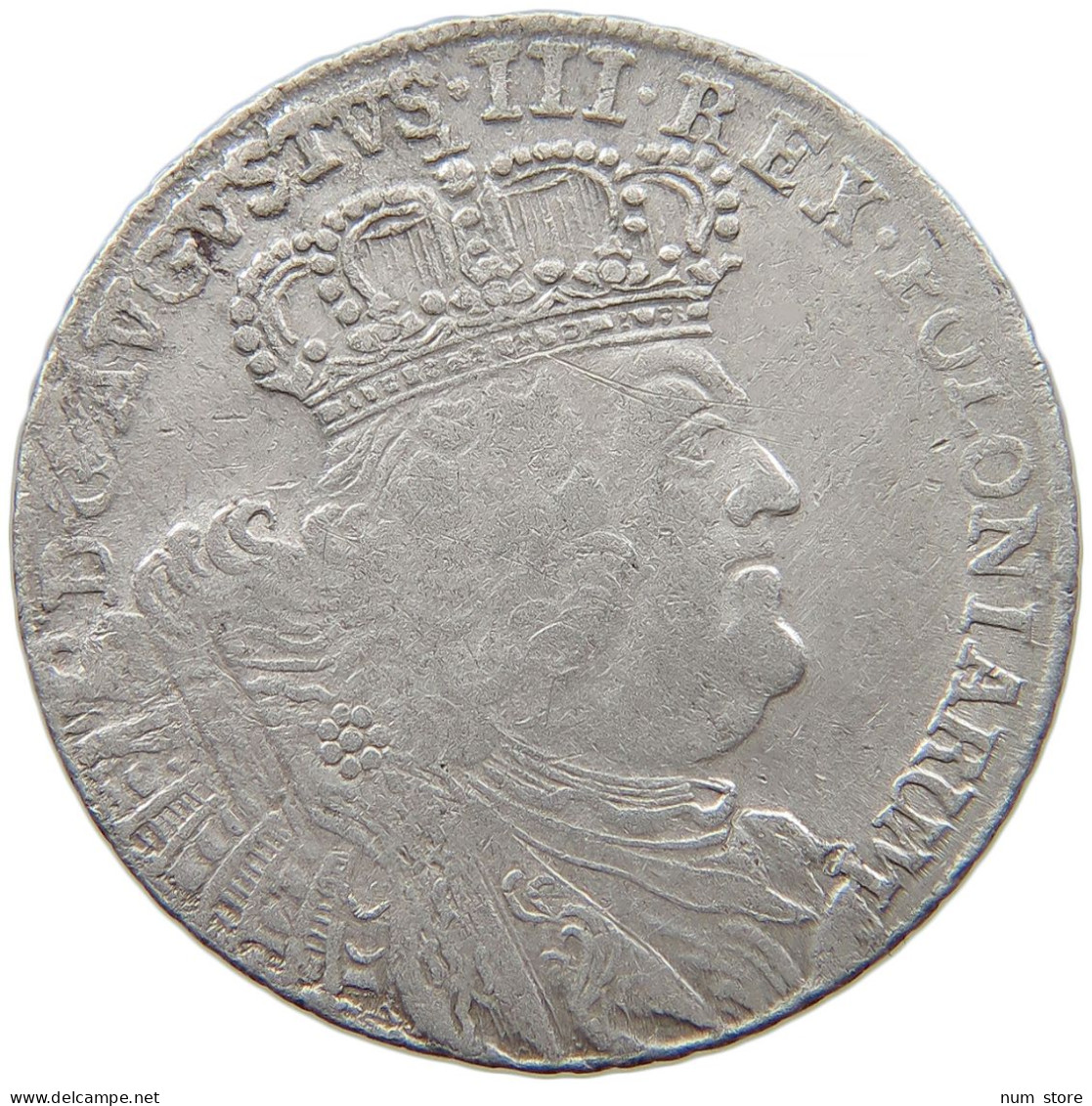 GERMAN STATES 18 GRÖSCHER ORT 1754 Friedrich August II. 1733-1763 SACHSEN / POLEN #t030 0625 - Monedas Pequeñas & Otras Subdivisiones