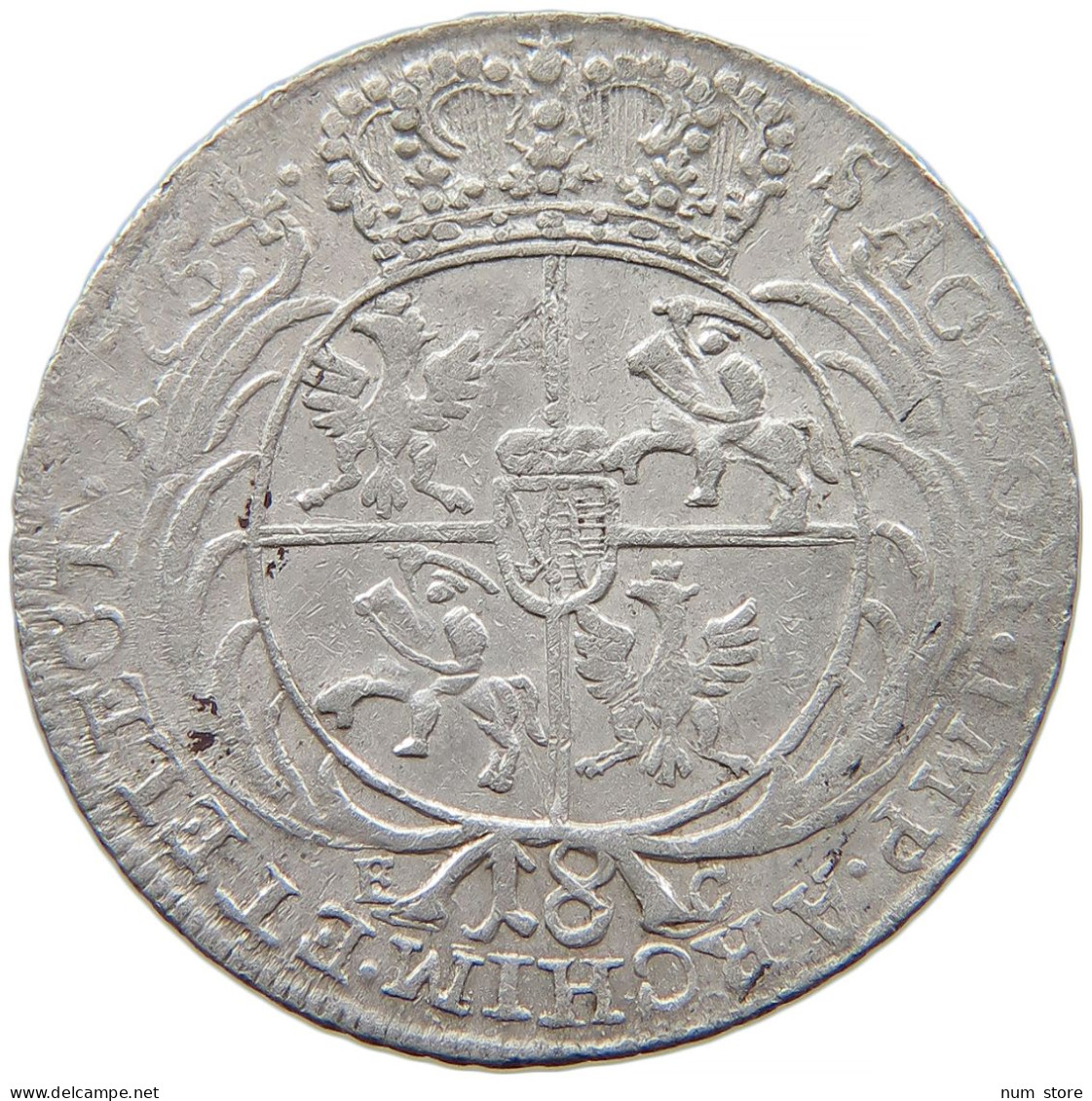 GERMAN STATES 18 GRÖSCHER ORT 1754 Friedrich August II. 1733-1763 SACHSEN / POLEN #t030 0625 - Kleine Munten & Andere Onderverdelingen