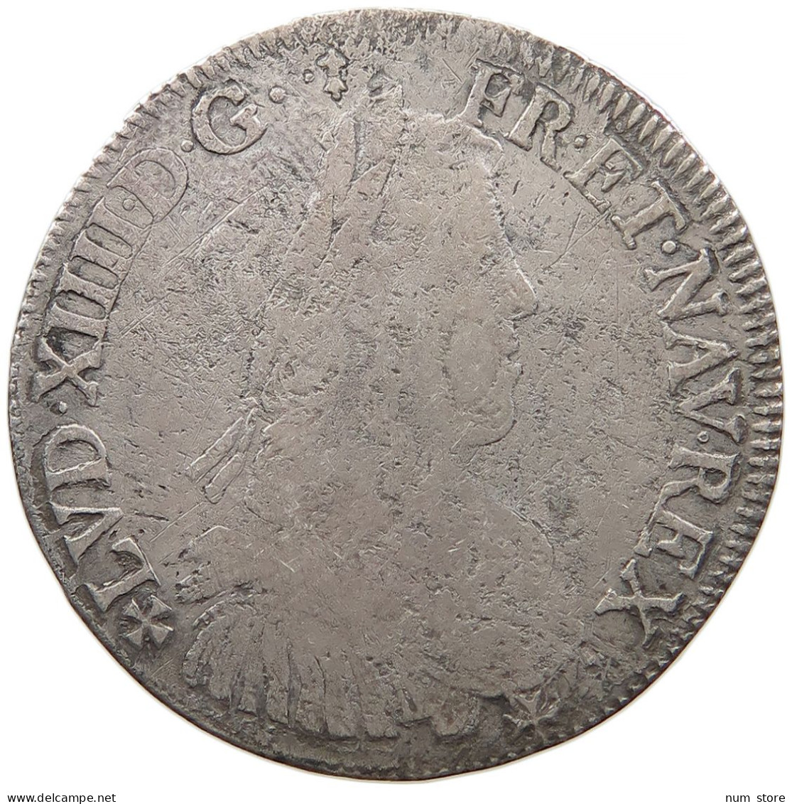 FRANCE 1/2 ECU 1655 T NANTES #t030 0375 - 1715-1774 Louis  XV The Well-Beloved