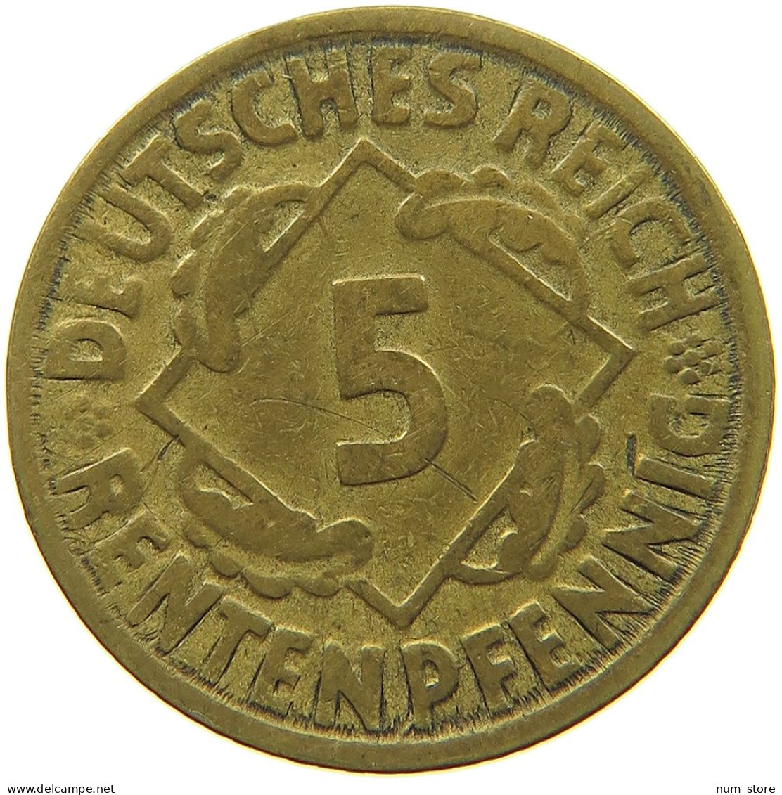 GERMANY WEIMAR 5 RENTENPFENNIG 1923 G #t029 0335 - 5 Renten- & 5 Reichspfennig