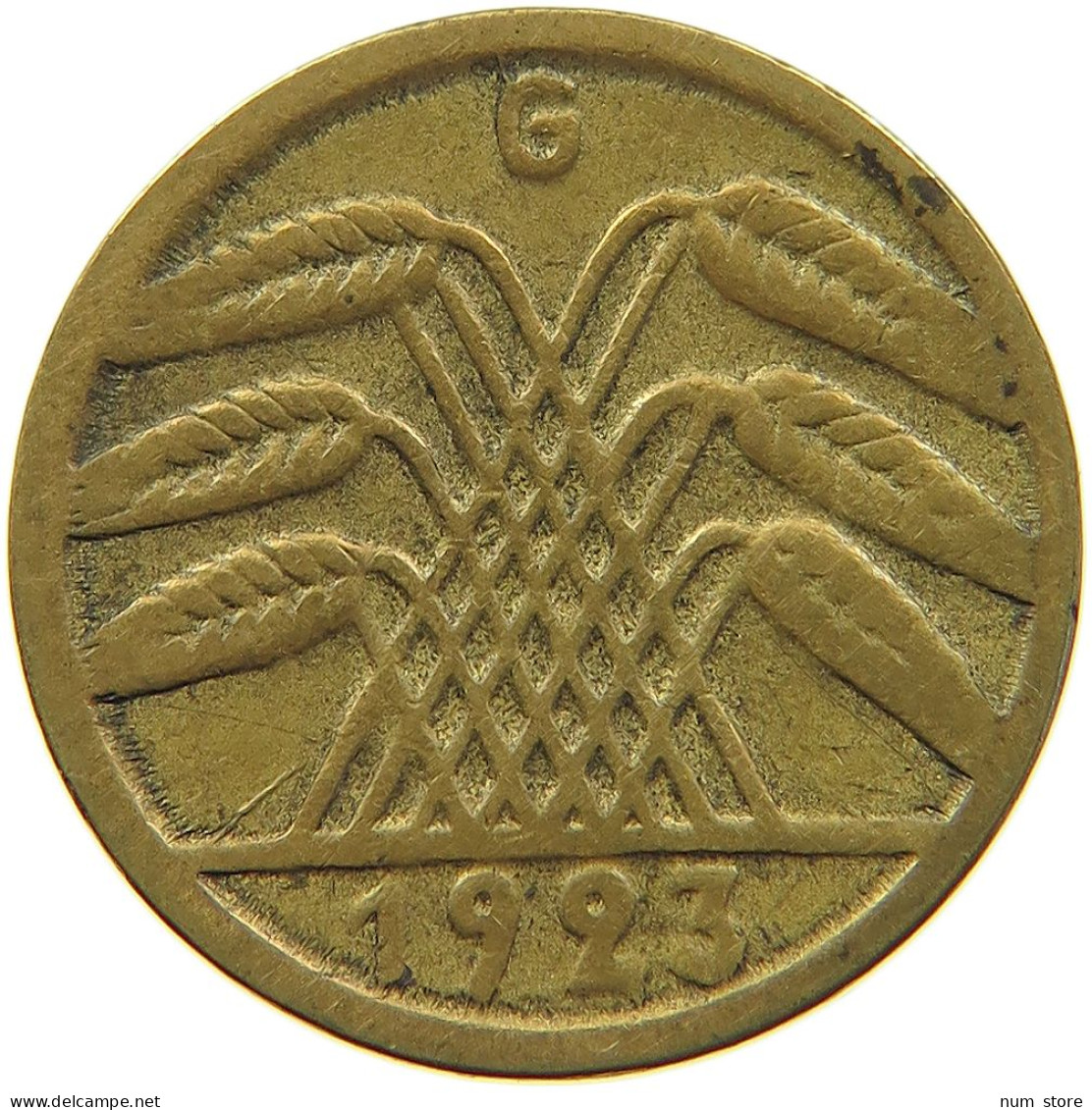 GERMANY WEIMAR 5 RENTENPFENNIG 1923 G #t029 0335 - 5 Renten- & 5 Reichspfennig