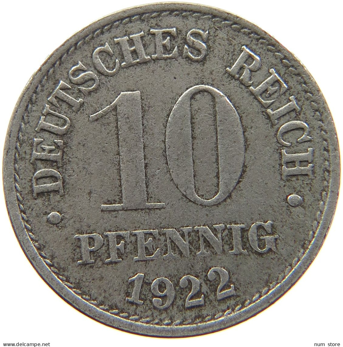 Ersatzmünzen Des 1. Weltkrieges 10 PFENNIG 1922 E #t029 0375 - 10 Pfennig