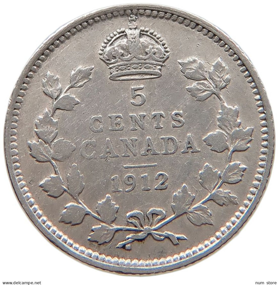 CANADA 5 CENTS 1912 George V. (1910-1936) #t030 0593 - Canada