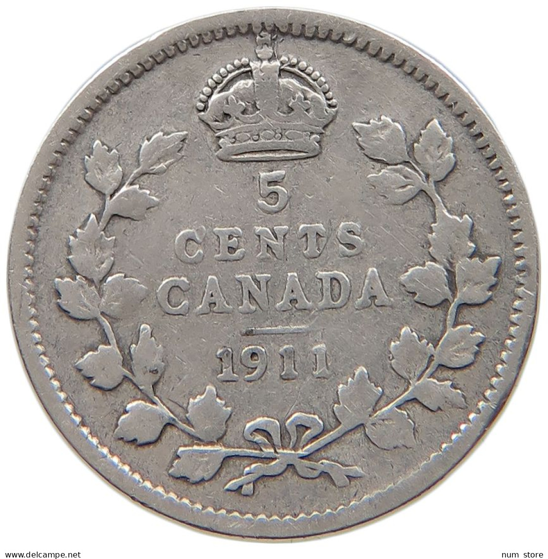 CANADA 5 CENTS 1911 George V. (1910-1936) #t030 0591 - Canada