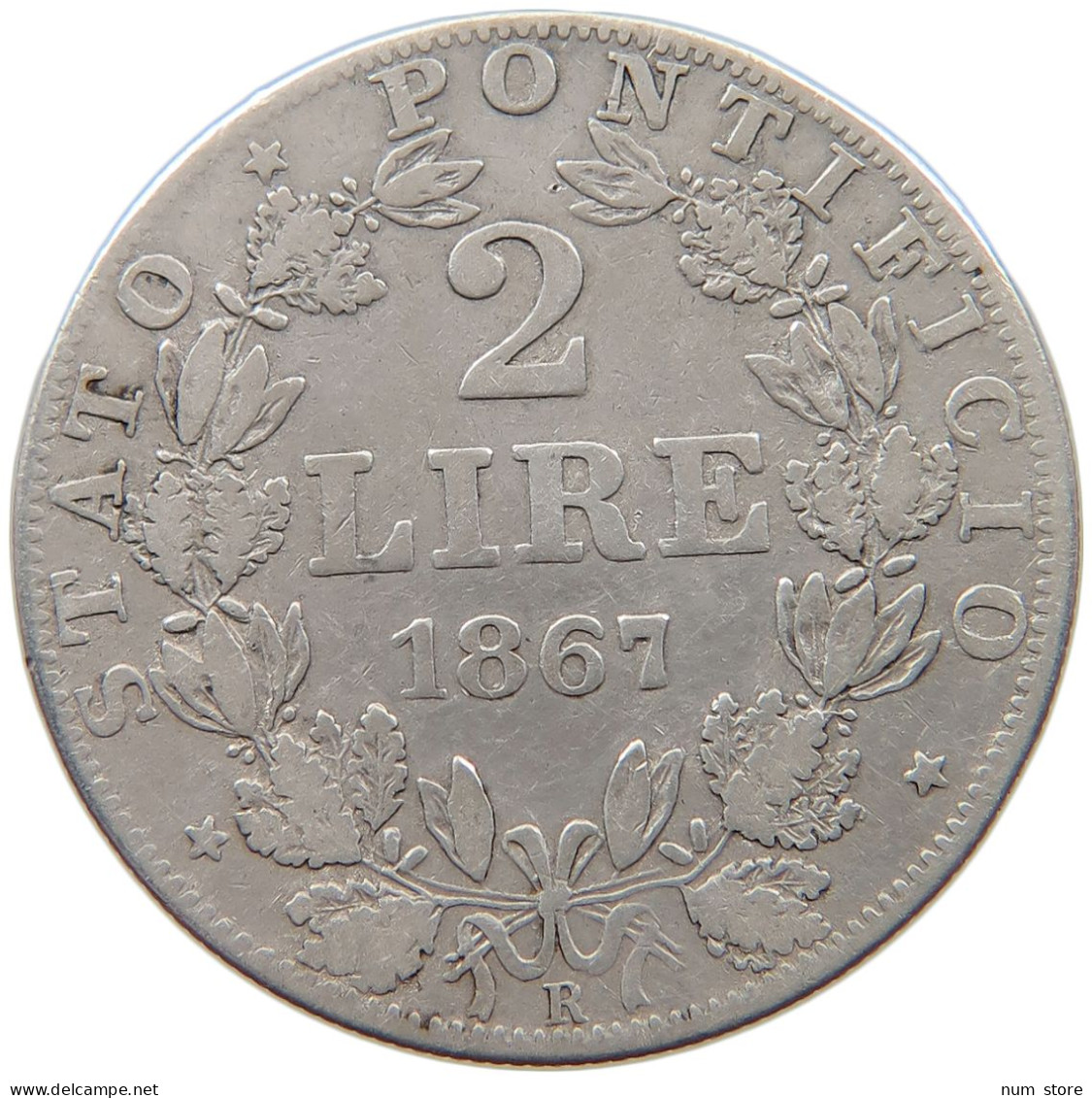 VATICAN 2 LIRE 1867 R #t028 0545 - Vaticaanstad