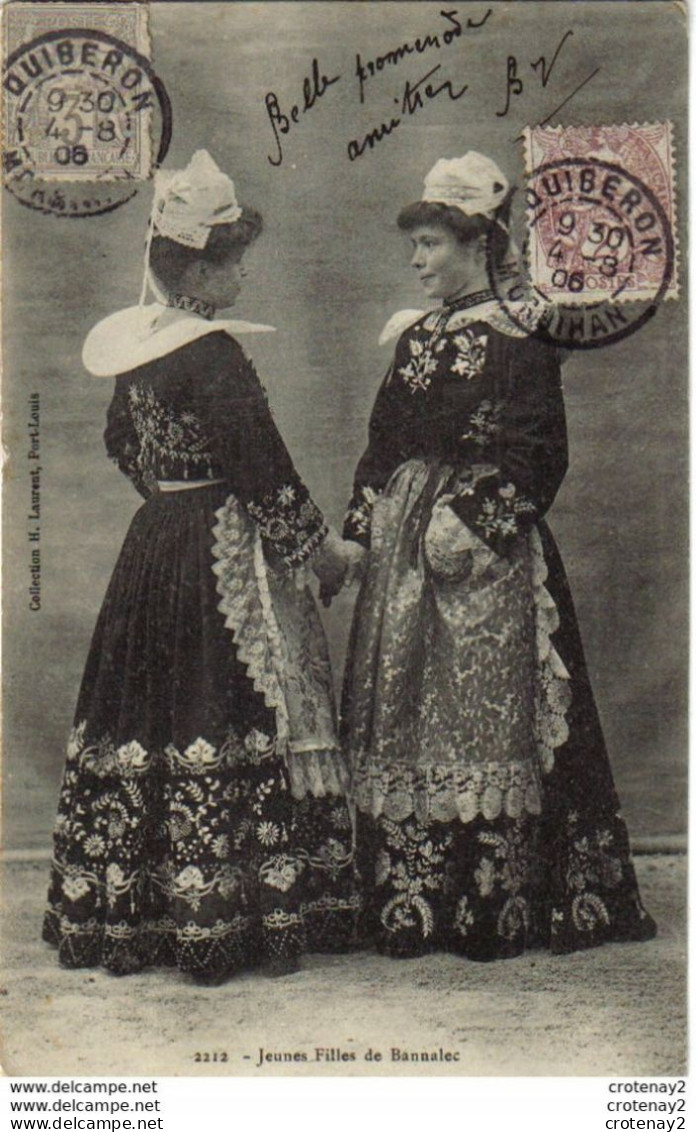 29 Jeunes Filles De BANNALEC N°2212 Costumes Dentelle Coiffes Folklore Collection H. Laurent En 1906 - Bannalec