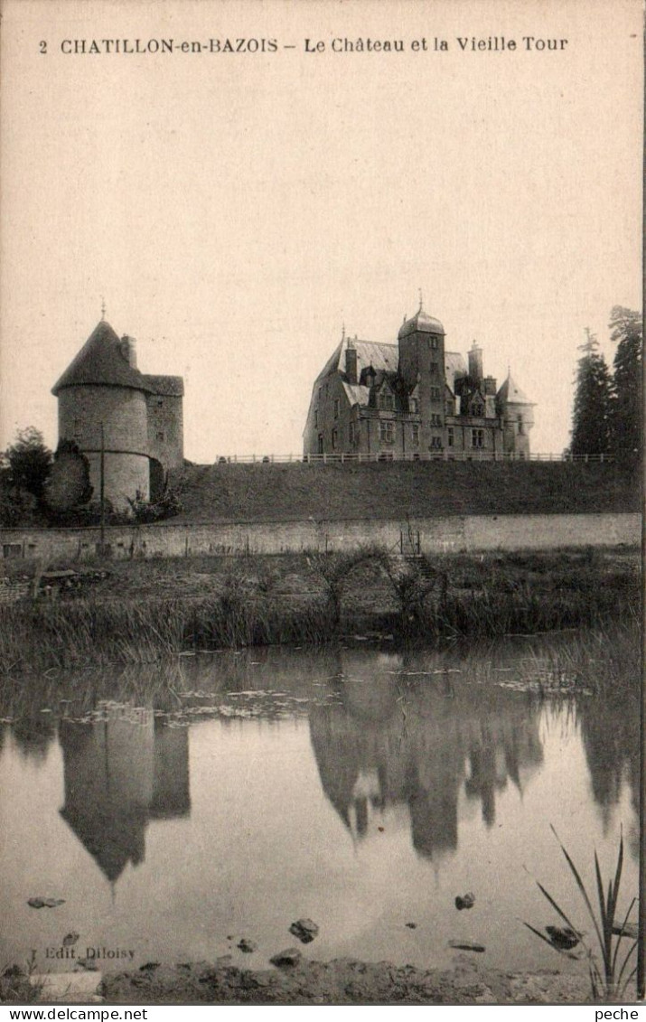 N°249 W -cpa Chatillon En Bazois -le Château Et La Vieille Tour- - Chatillon En Bazois