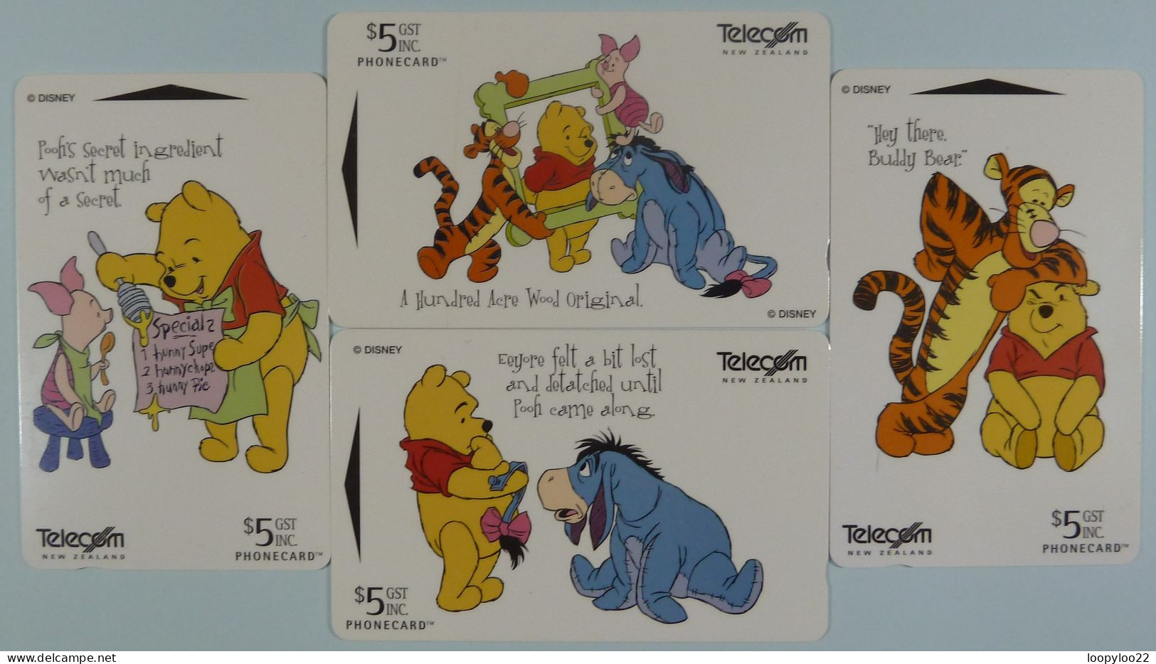 New Zealand - GPT - Set Of 4 - Disney's Winnie The Pooh Part 1 - $5 - Mint - Nieuw-Zeeland