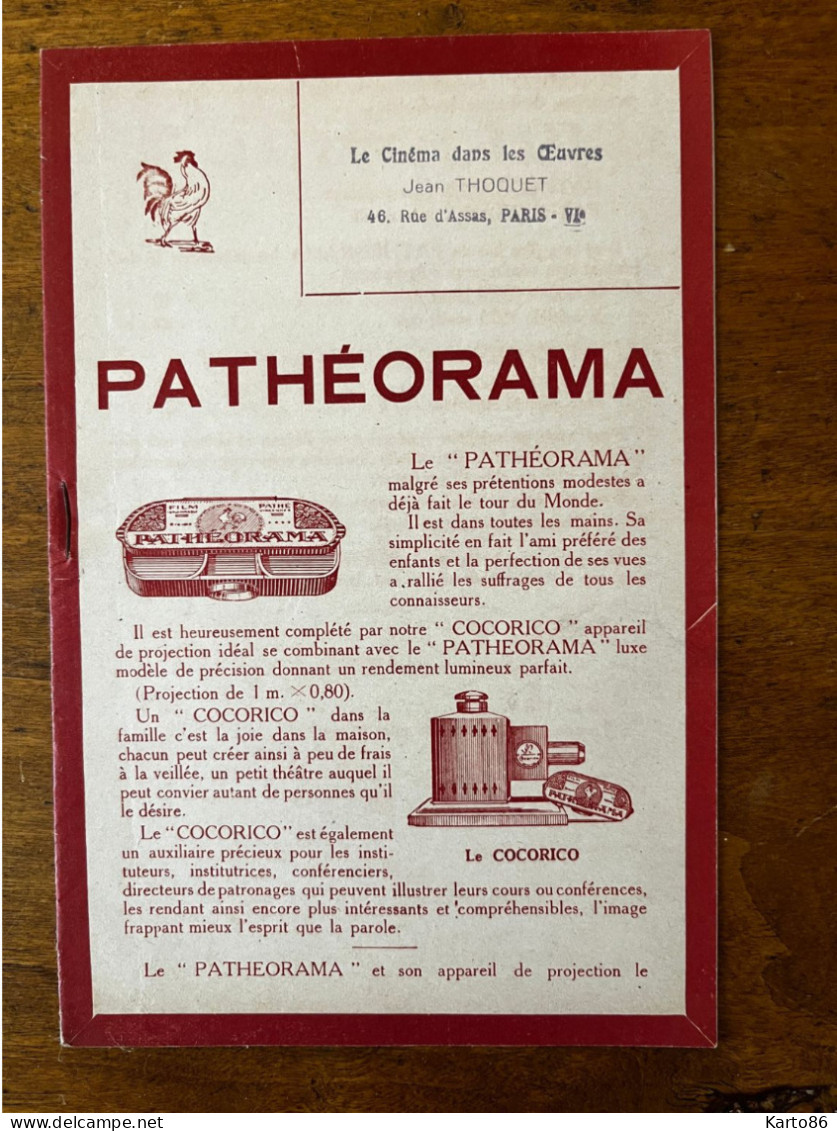 Thème CINEMA * PATHEORAMA , Ets THOQUET Paris 6ème * Doc Ancien Illustré Pathé - Otros & Sin Clasificación