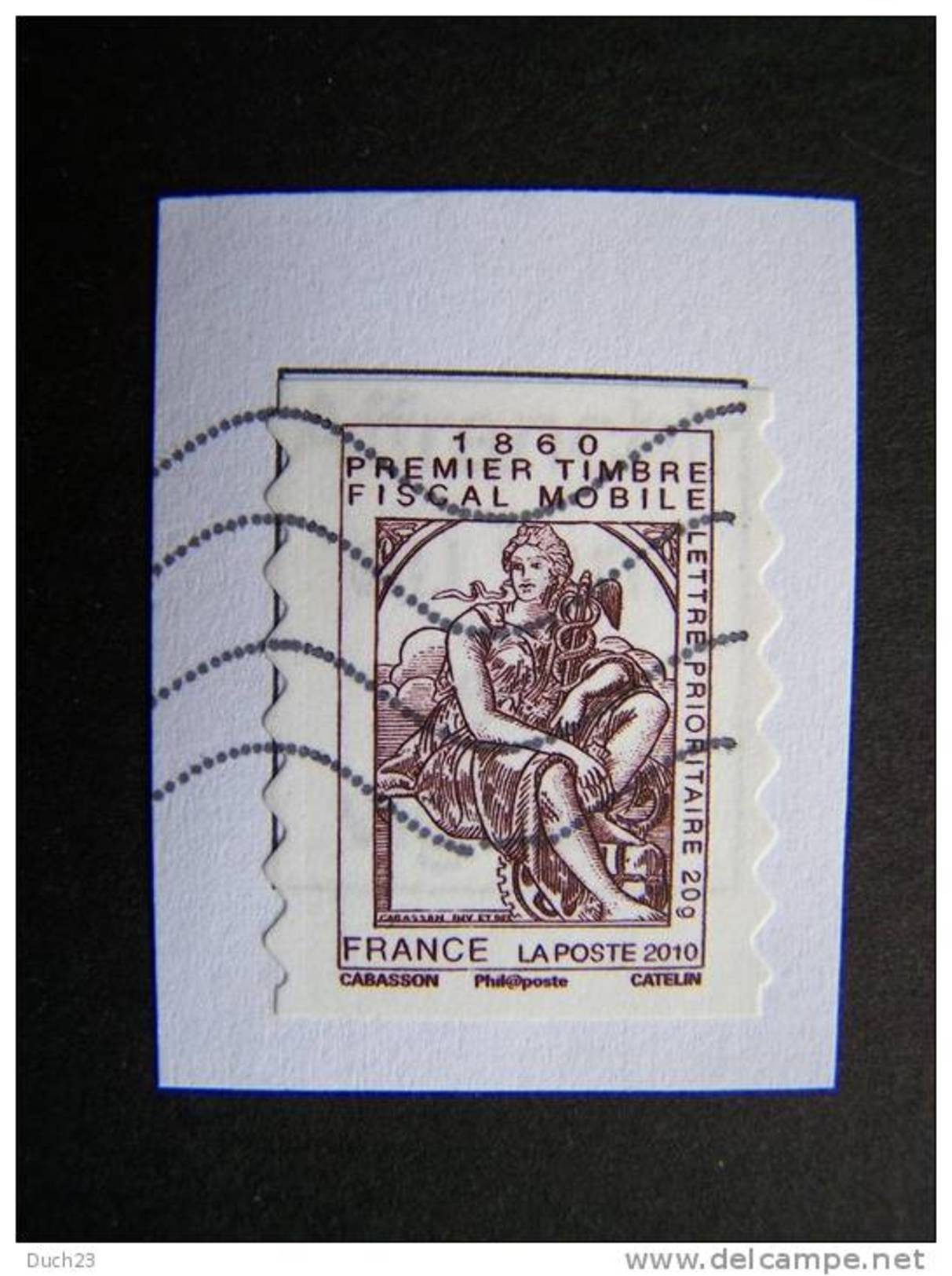 FRANCE OBLITERE ANNEE 2010 N°507 150 EME ANNIVERSAIRE DU TIMBRE FISCAL MOBILE TYPE CABASSON  AUTOCOLLANT ADHESIF - Used Stamps