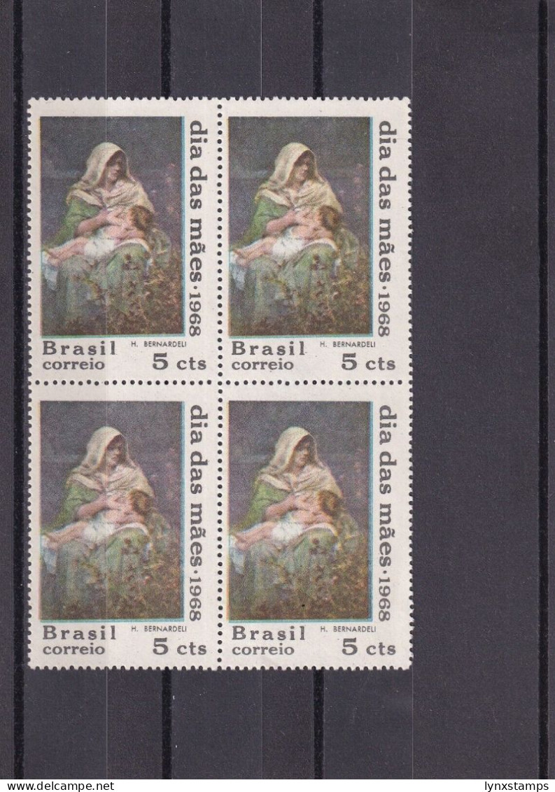 SA06 Brazil 1968 The Day For Mothers Mint No Gum Block - Used Stamps