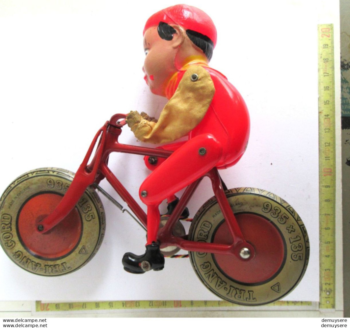 0404 19 LADE 76 -Triang-Cord Gyro Cycle, 1930, Blikfiets , Plastic Ruiter - Triang-Cord Gyro Cycle, 1930, Vélo En étain, - Toy Memorabilia