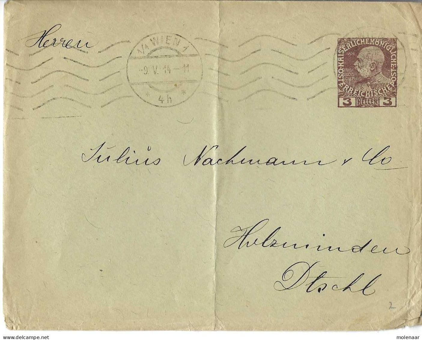 Postzegels > Europa > Oostenrijk > Postwaardestukken  Briefomslag 9-5-1914 (16838) - Briefe