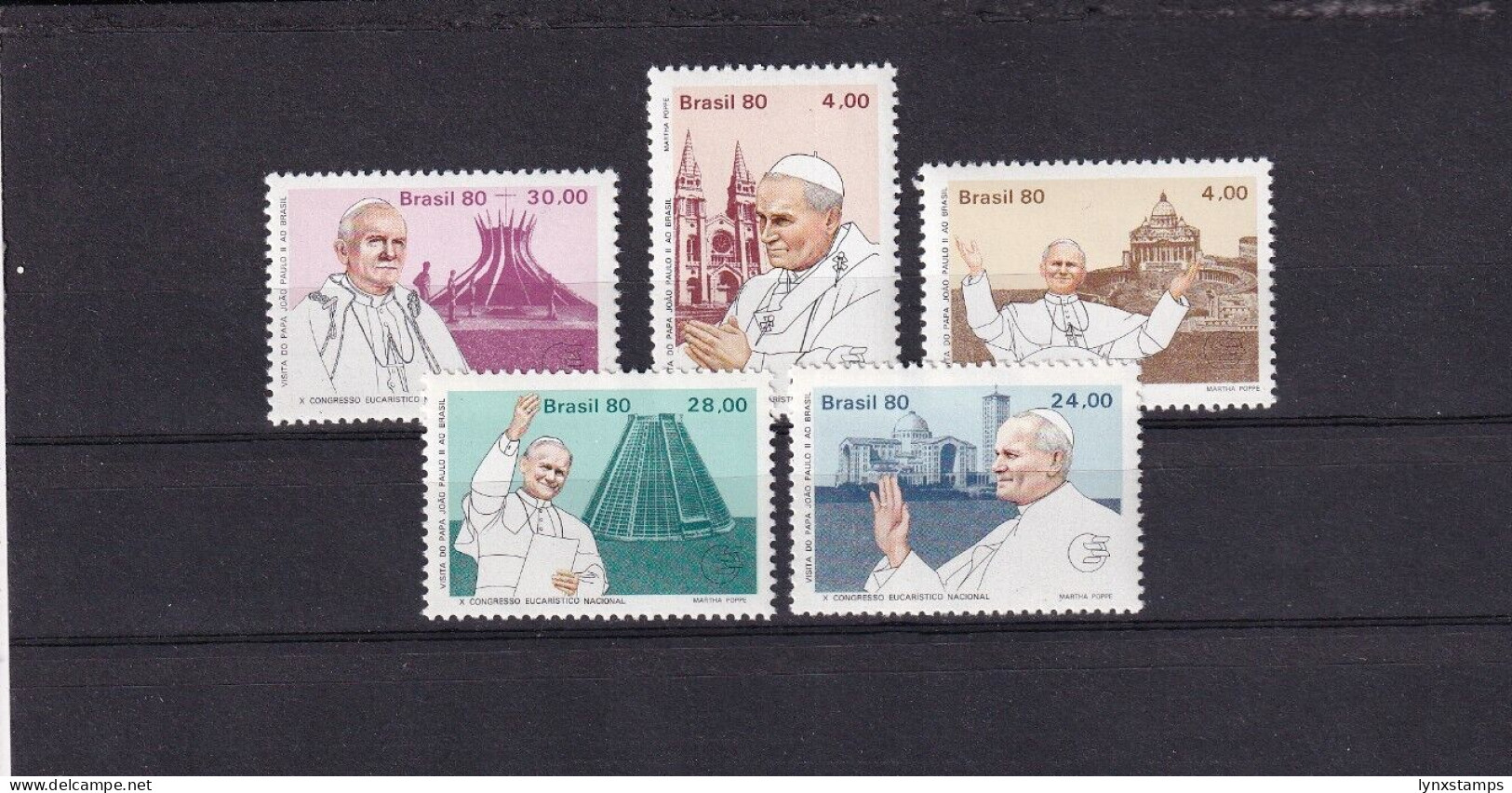 SA06 Brazil 1980 Pope John Paul II And Cathedrals Mint Stamps - Unused Stamps