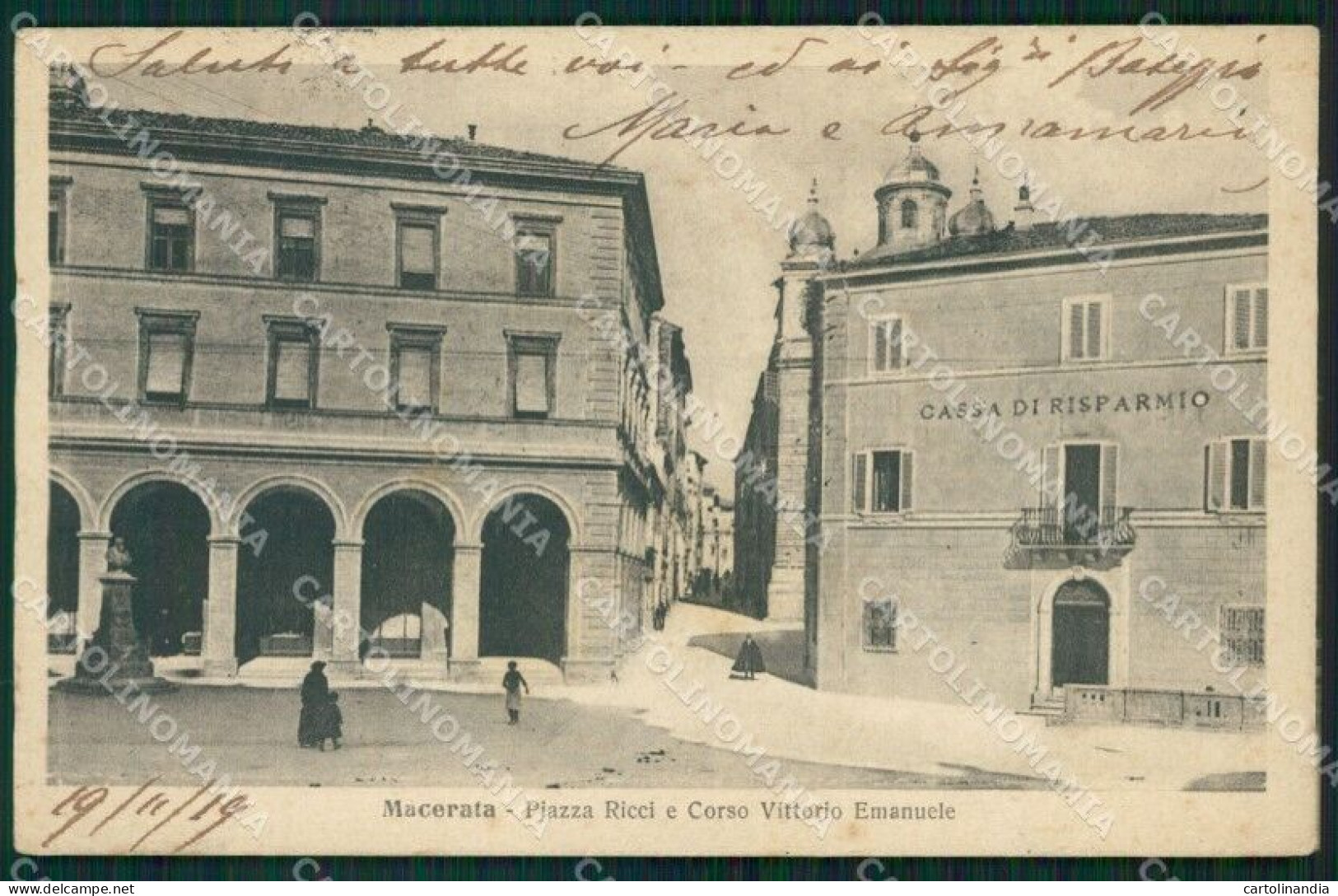 Macerata Città Cassa Di Risparmio PIEGHINE Cartolina VK0995 - Macerata