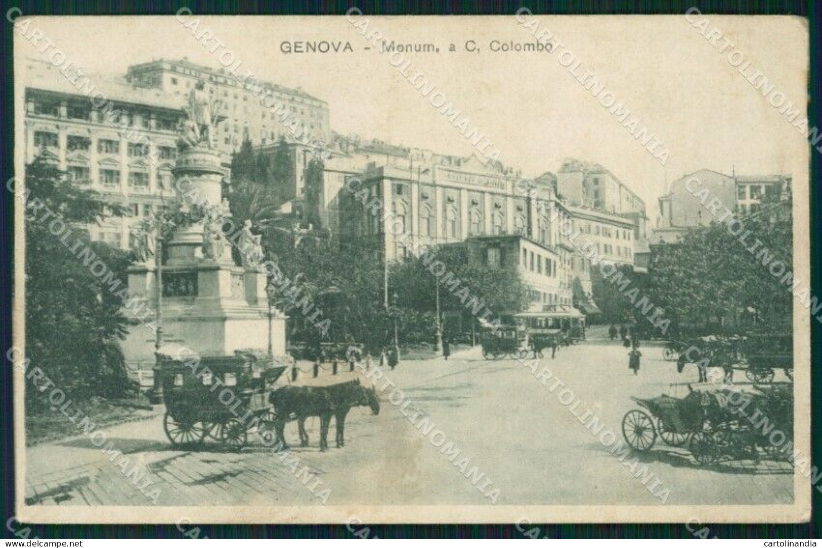 Genova Città Colombo Carrozze Cartolina VK0672 - Genova